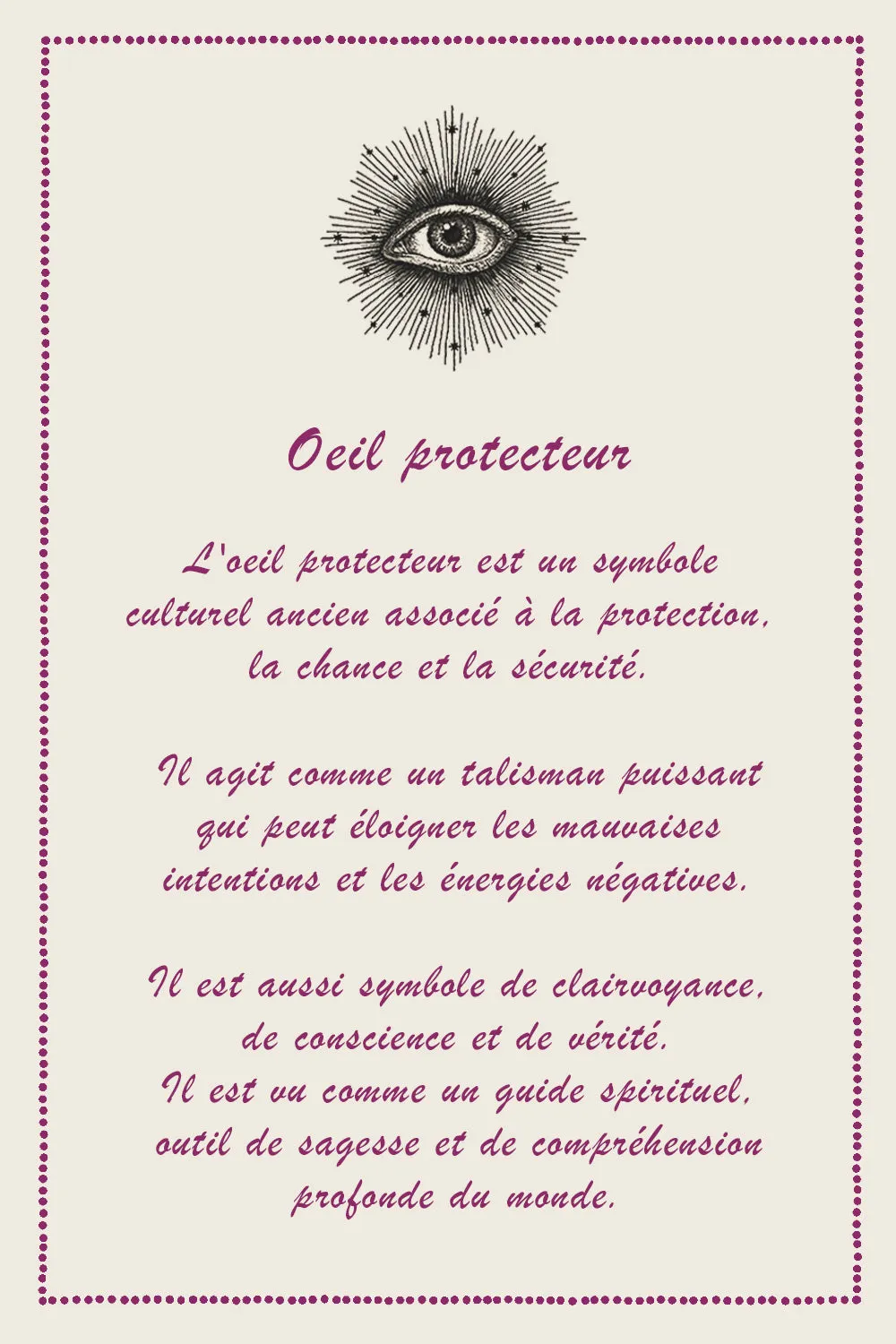 Biankaléone Talisman Oeil protecteur rayonnant toile 11,5x11,5 cm