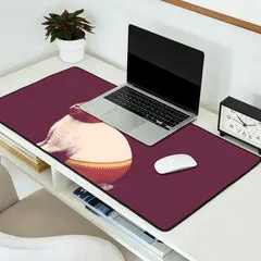 Society6 Lapin Catcheur Rabbit Wrestler tapis de bureau bordeaux