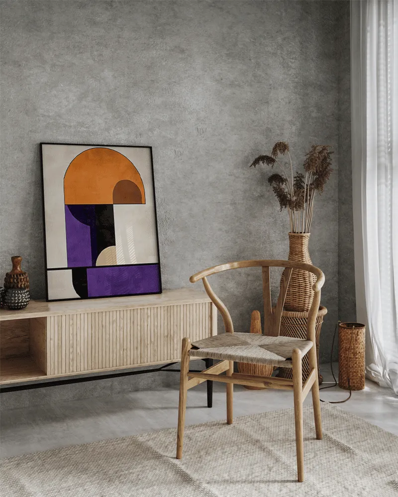 Liv Corday Purple & Orange Abstract affiche encadrée couleur