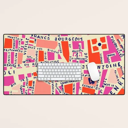 Society6 Paris Map tapis de bureau carte Paris