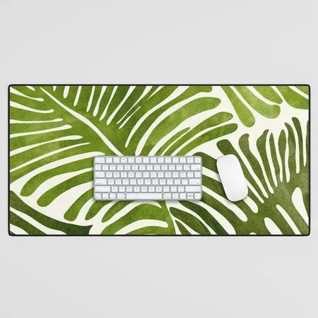 Society6 Fougères Aquarelle tapis de bureau grand format vert