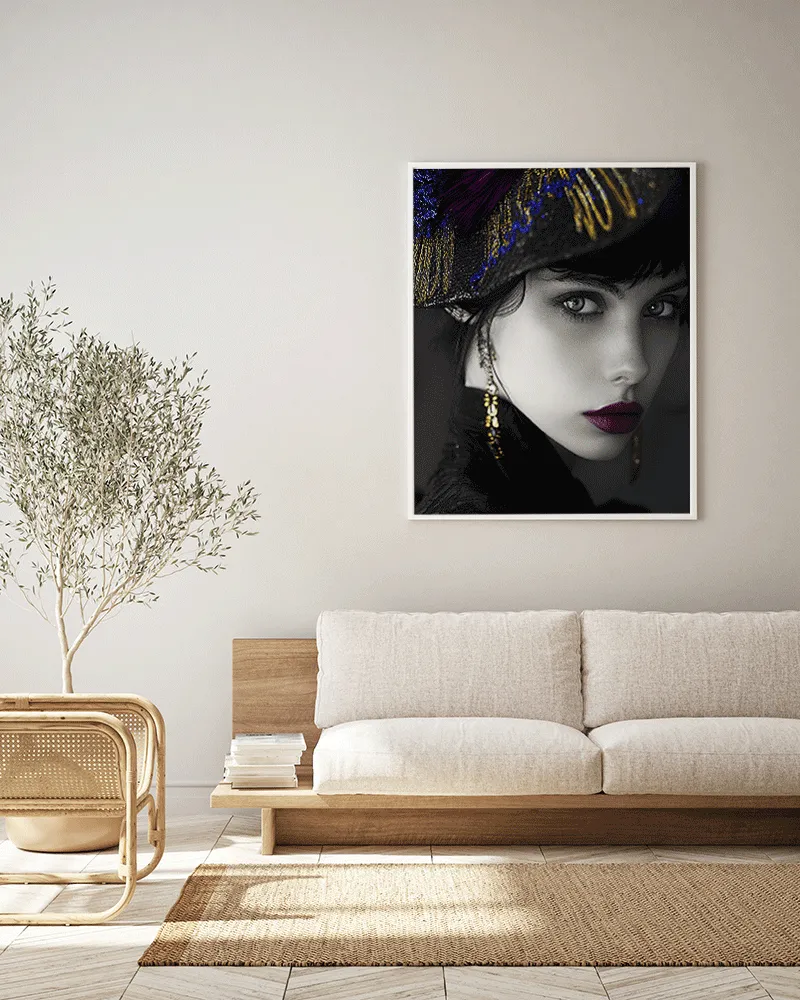 Any Image Golden Violet Hat photo encadrée mode
