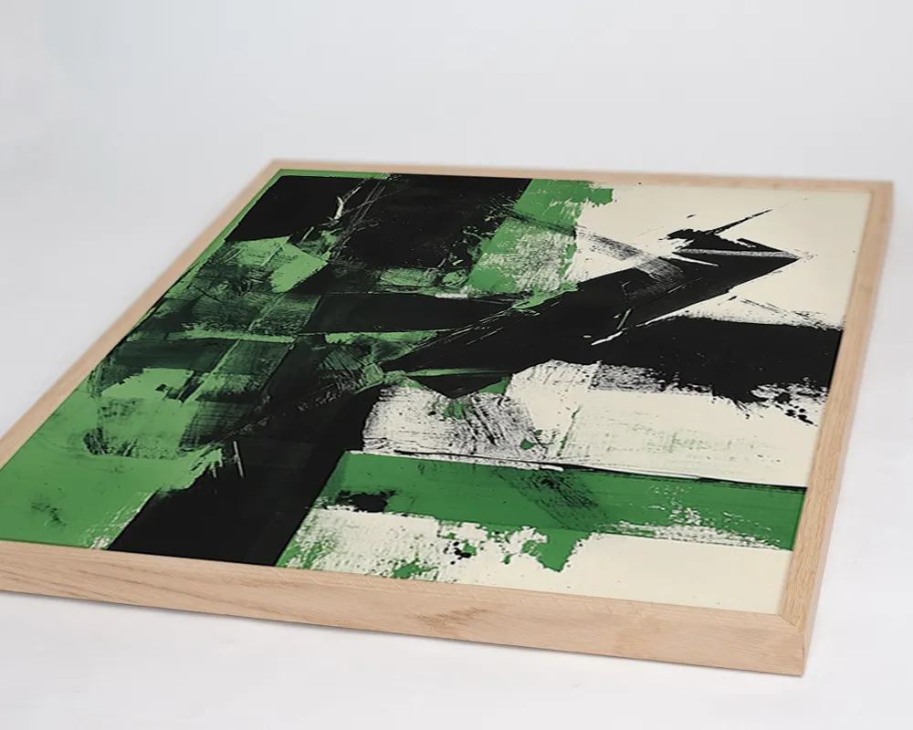 Any Image Liv Corday Green & Black Abstract Art affiche encadrée