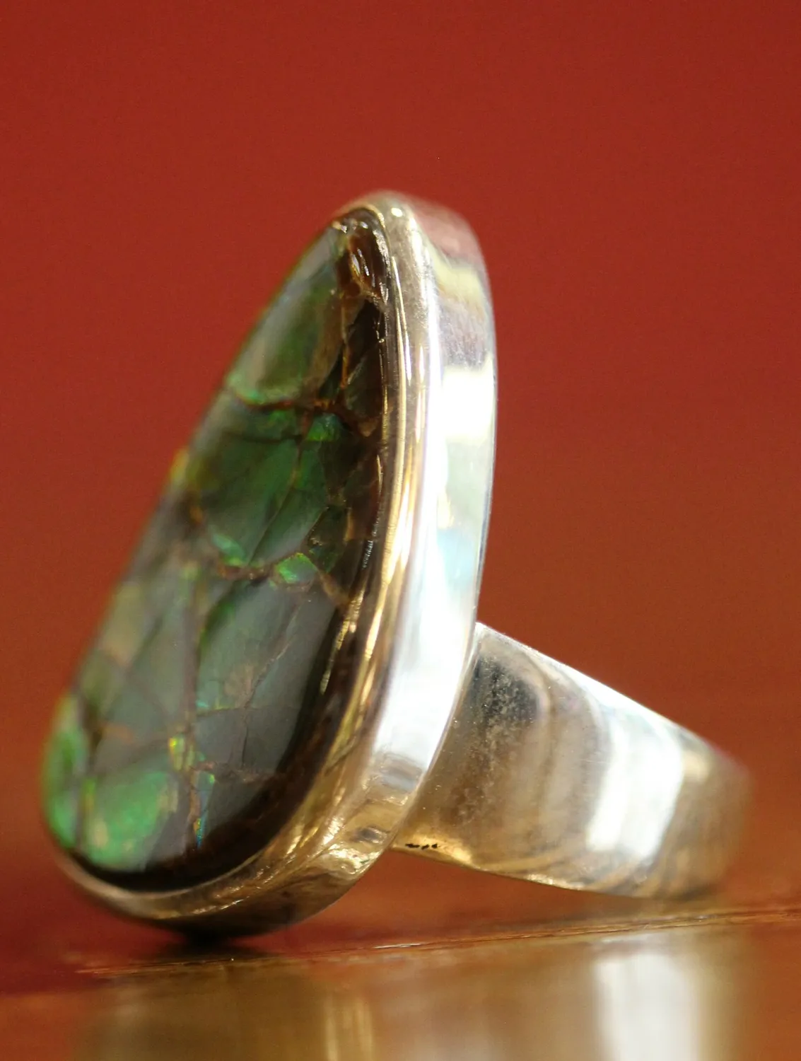 Galerie Kara bague ammonite nacre argent