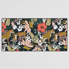 Society6 Animal Print Dark Jungle tapis de bureau léopard