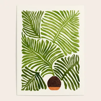 Society6 Fougères Aquarelle tapis de bureau grand format vert