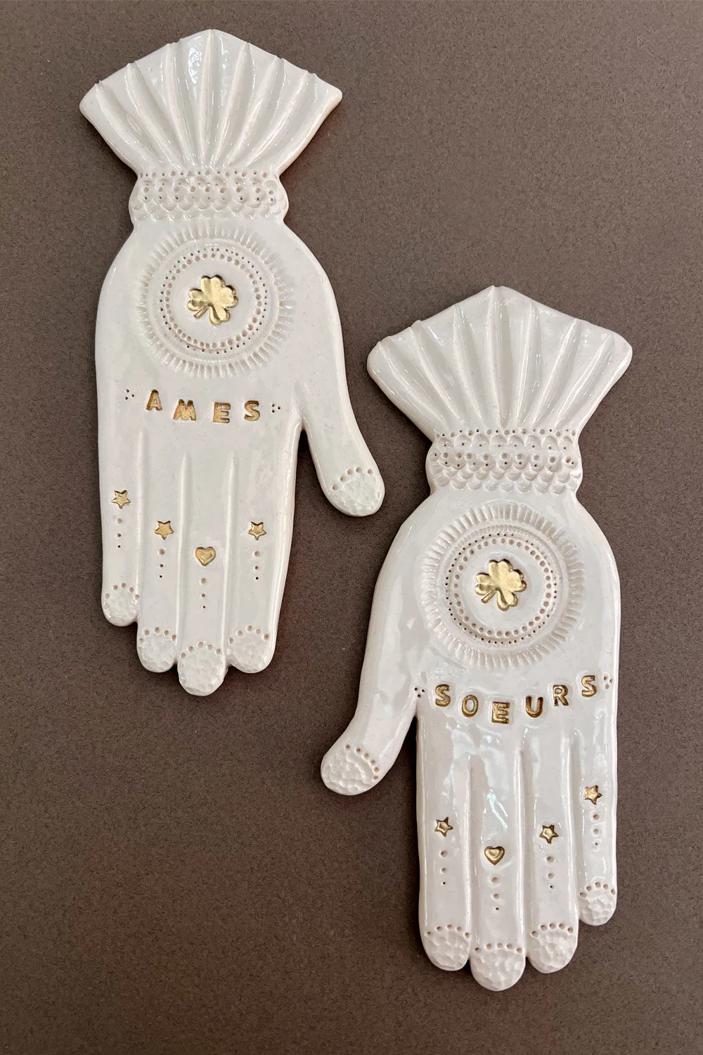 Biankaléone Mains Reliées Âmes Soeurs bijou de mur à partager