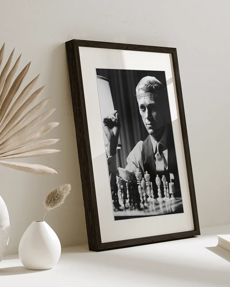 Jacob Baden Steve McQueen Thomas Crown Affair photo encadrée noir