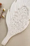 Biankaléone Plume ornée de dentelles toile encadrée 7x20 cm