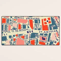 Society6 Paris Map tapis de bureau carte Paris