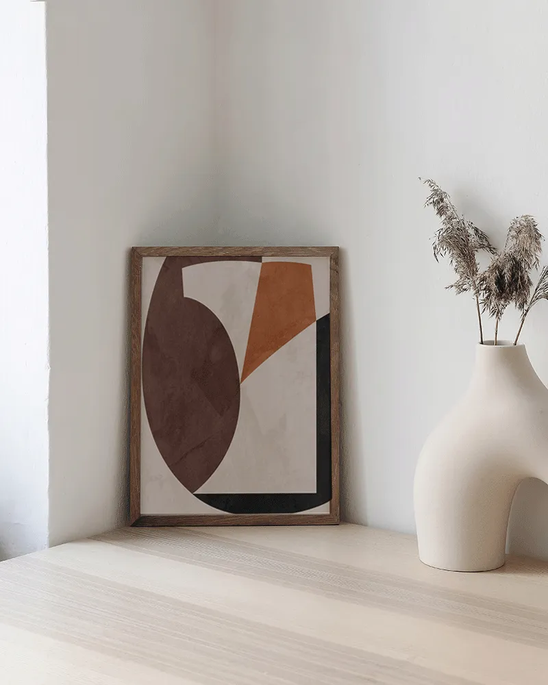 Any Image Organic Geometric Abstract toile encadrée abstraite