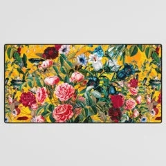 Society6 Summer Is Coming tapis de bureau floral jaune