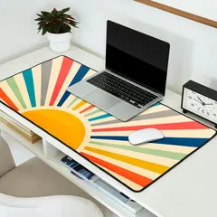 Society6 Sun Retro Art III tapis bureau soleil