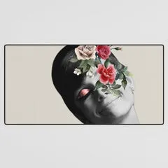 Society6 AUDREY HEPBURN 5 tapis de bureau portrait fleurs