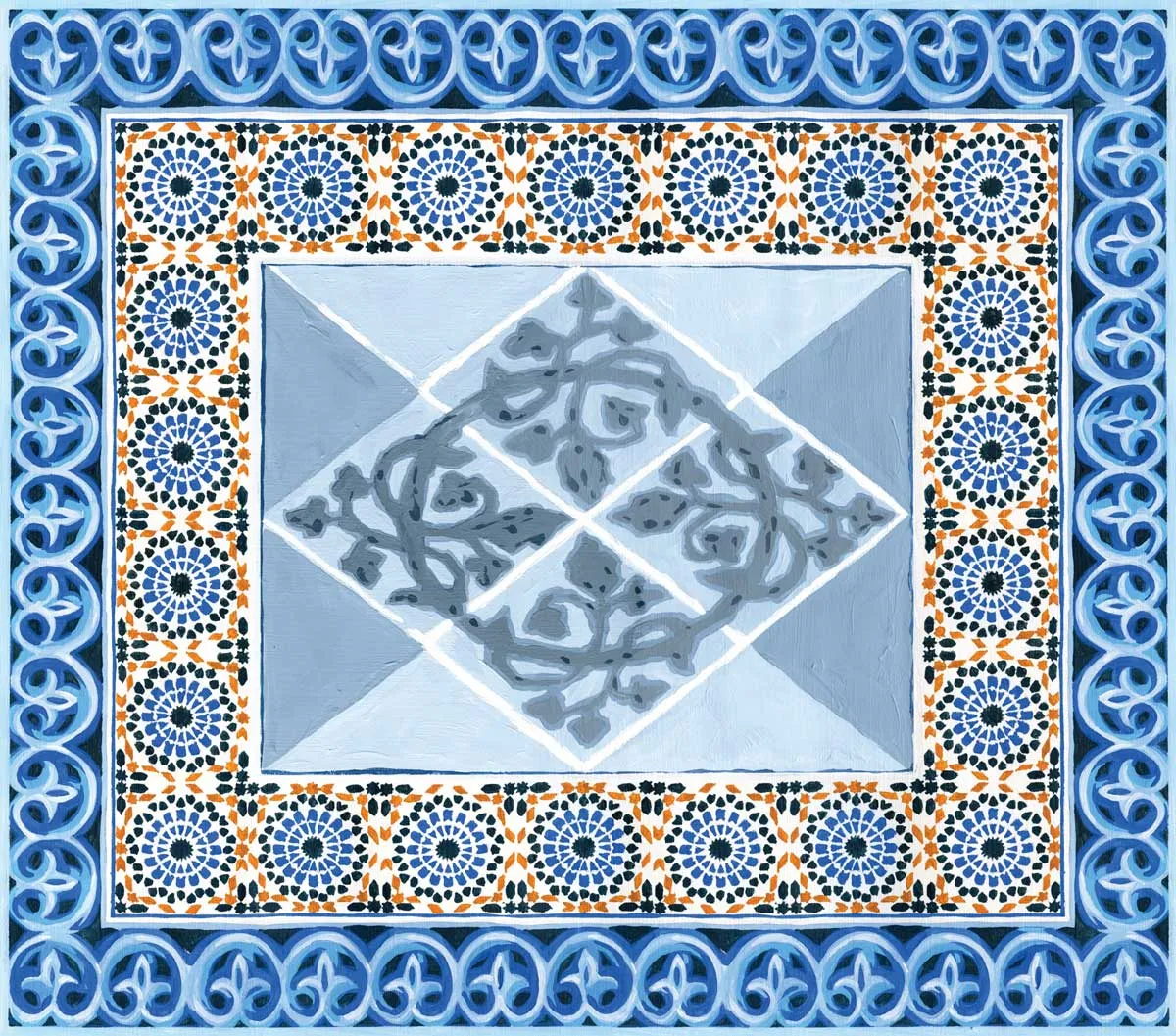 Mademoiselle Tiss Mosaïques tête de lit tissu