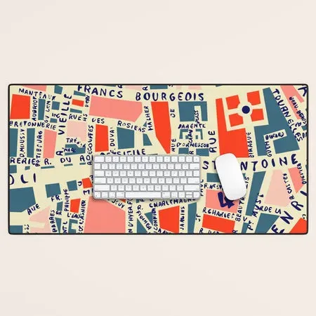 Society6 Paris Map tapis de bureau carte Paris