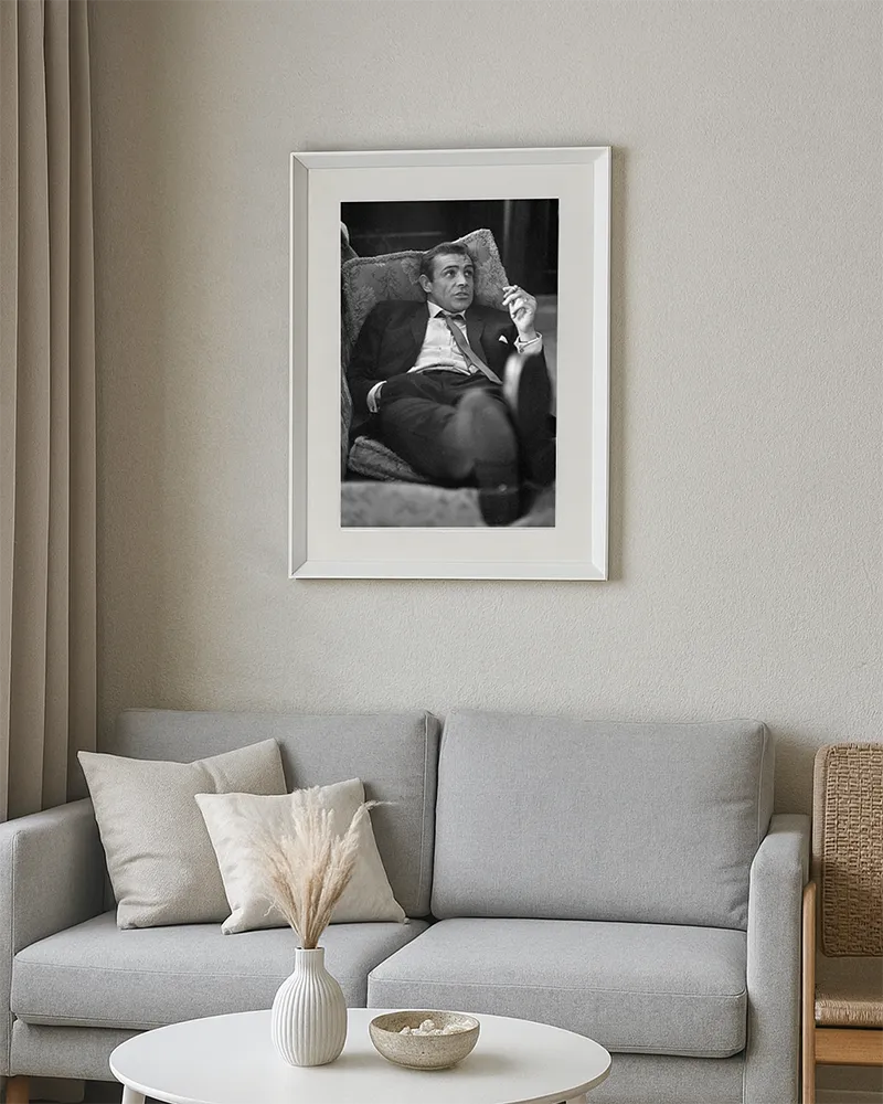 Any Image Sean Connery Relax photo encadrée 55x75 N&B