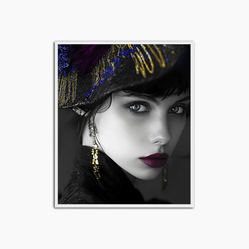 Any Image Golden Violet Hat photo encadrée mode