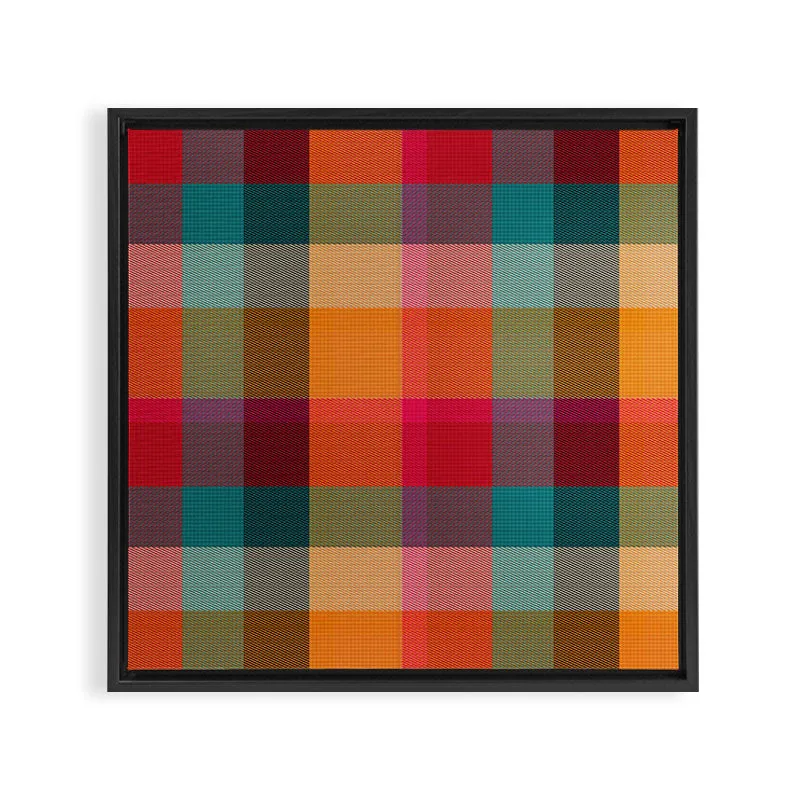 Society6 Rainbow Plaid 1 toile encadrée motif écossais