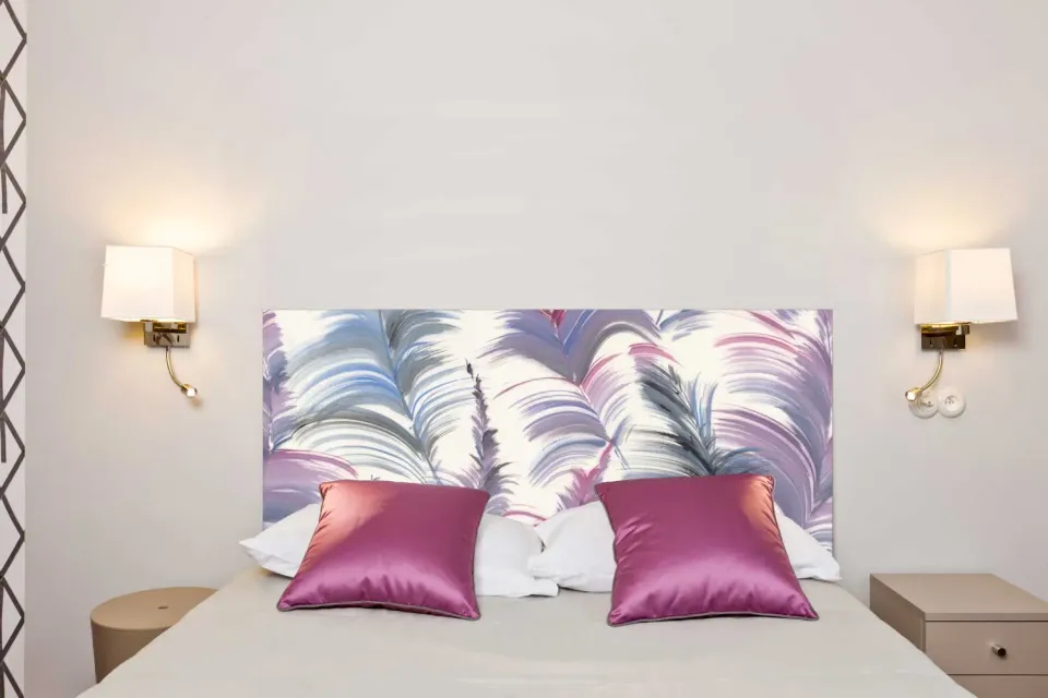 Mademoiselle Tiss Plumes des Caraïbes tête de lit tissu 160 cm