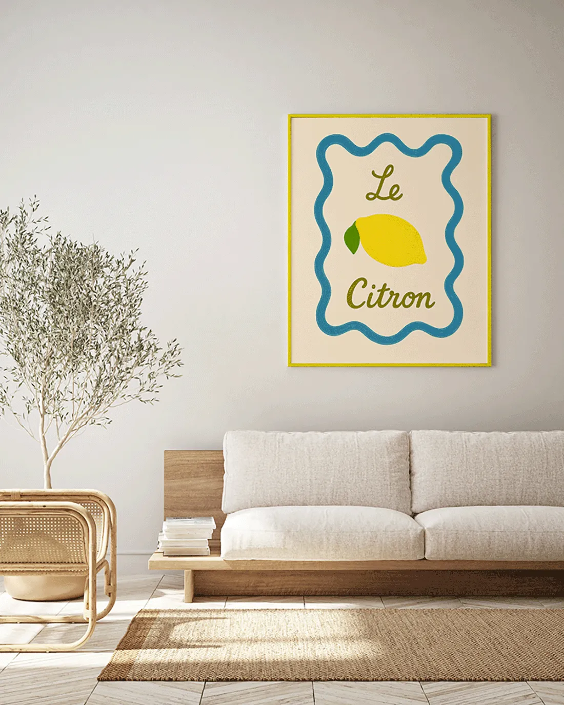 Any Image Le Citron tableau encadré coloré