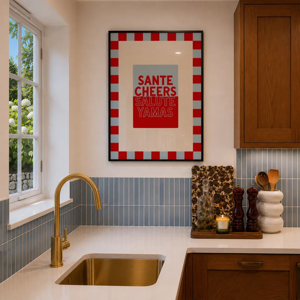 Maddison Ball Cheers in Baby Blue & Crimson affiche apéro