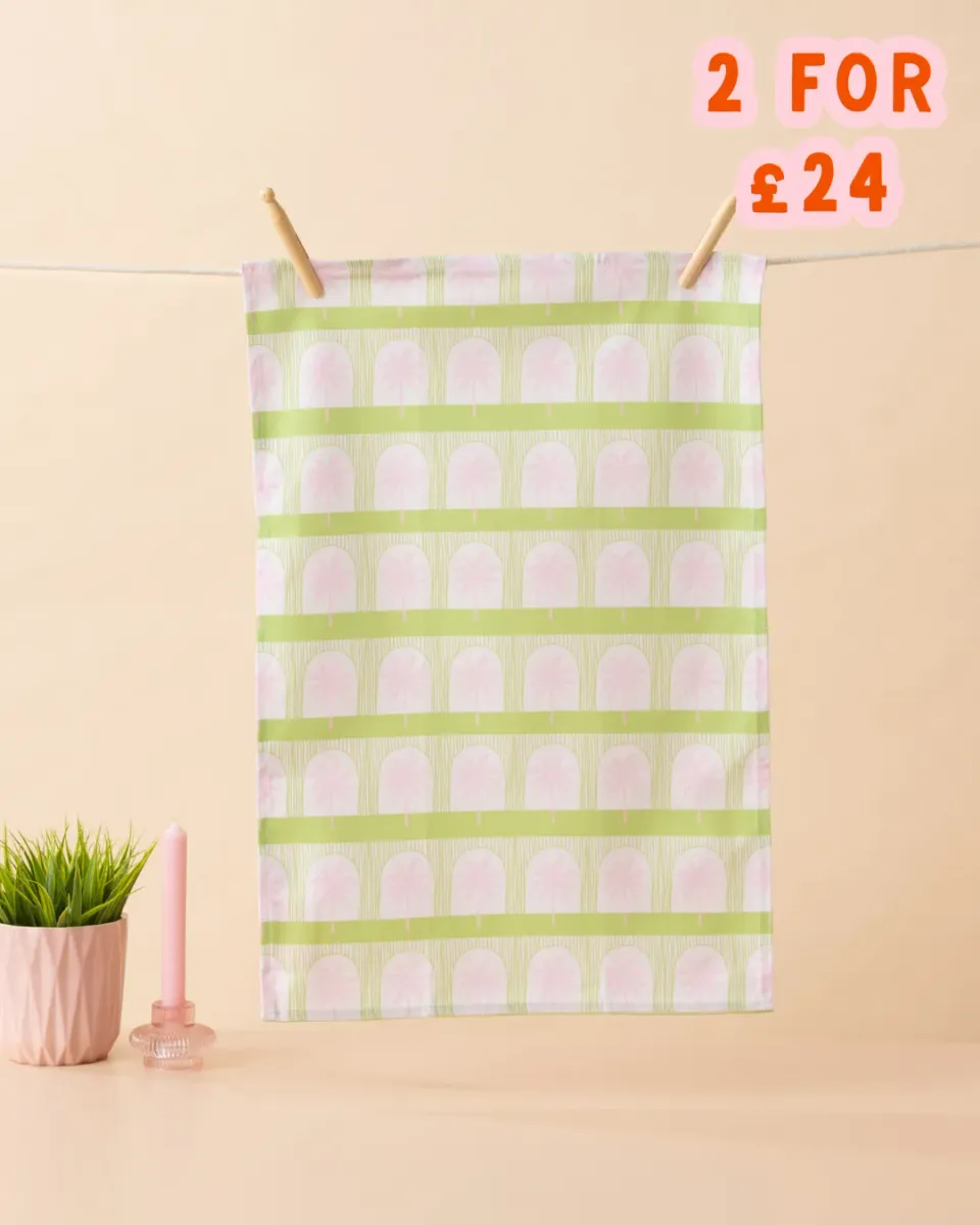 Maddison Ball Palm Tile torchon en coton 68 x 45 cm