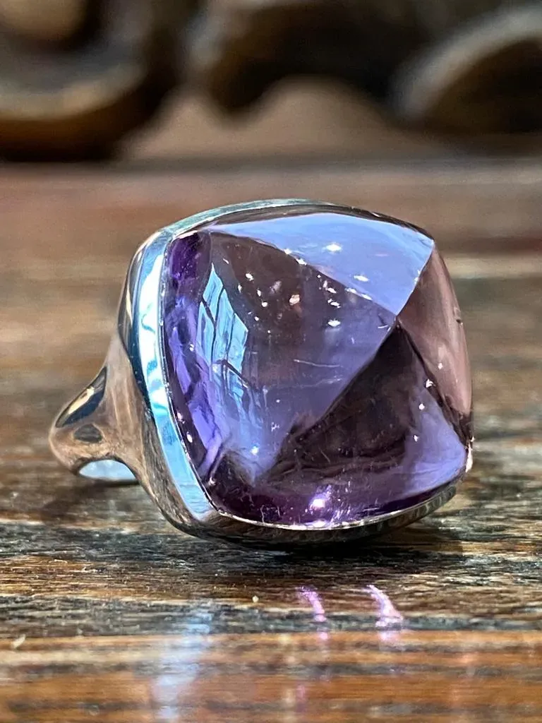 Galerie Kara bague argent améthyste pierre naturelle