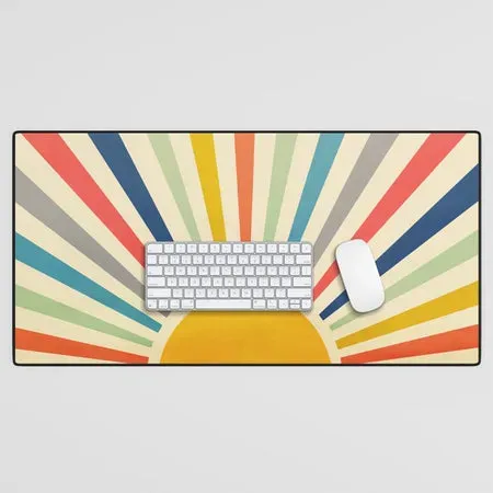 Society6 Sun Retro Art III tapis bureau soleil