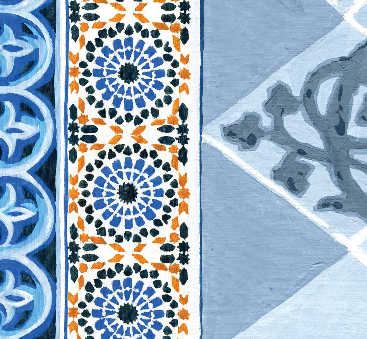 Mademoiselle Tiss Mosaïques tête de lit tissu imprimé