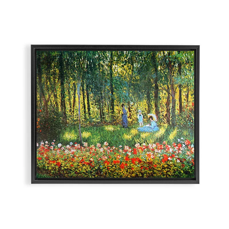 Society6 Monet Famille Jardin toile encadrée