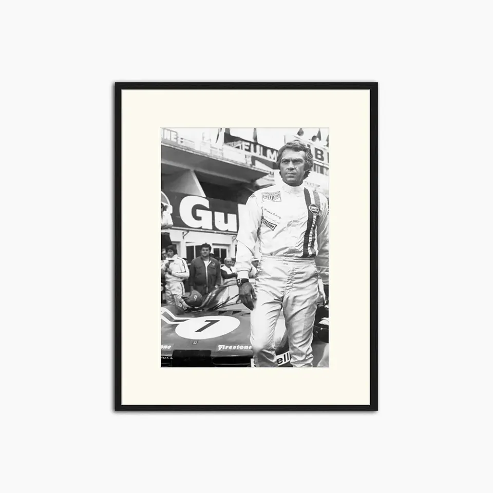 Any Image Jacob Baden Steve McQueen in Le Mans (1971) photo encadrée N&B