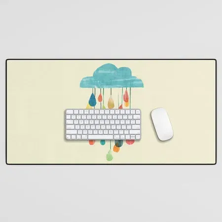 Society6 cloudy rainbow tapis de bureau nuage aquarelle