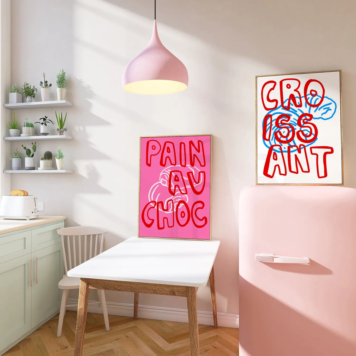 Maddison Ball Croissants affiche cuisine boulangerie
