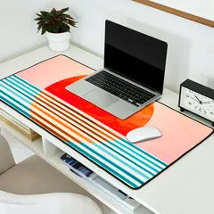 Society6 Minimalist Sunset III Abstract Landscape tapis de bureau