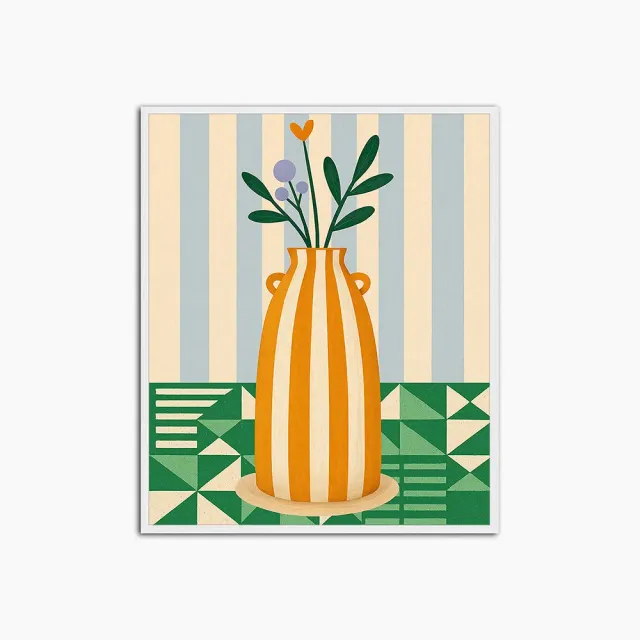 Any Image Geometric Bloom toile encadrée couleur