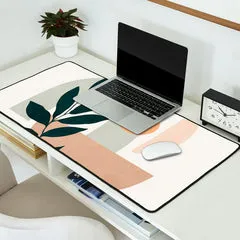 Society6 Soft Shapes IV tapis de bureau feuilles vertes