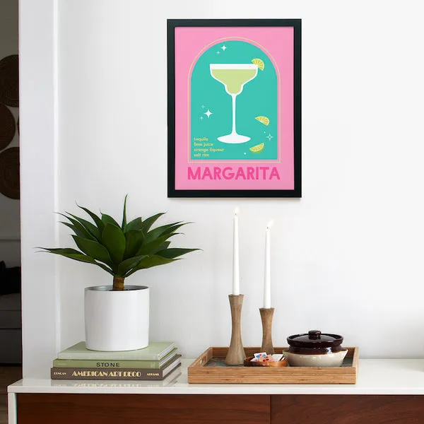 Society6 Margarita affiche encadrée 12x16 cocktail