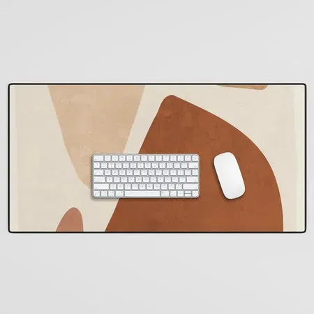 Society6 Abstract Shapes 47 tapis de bureau beige