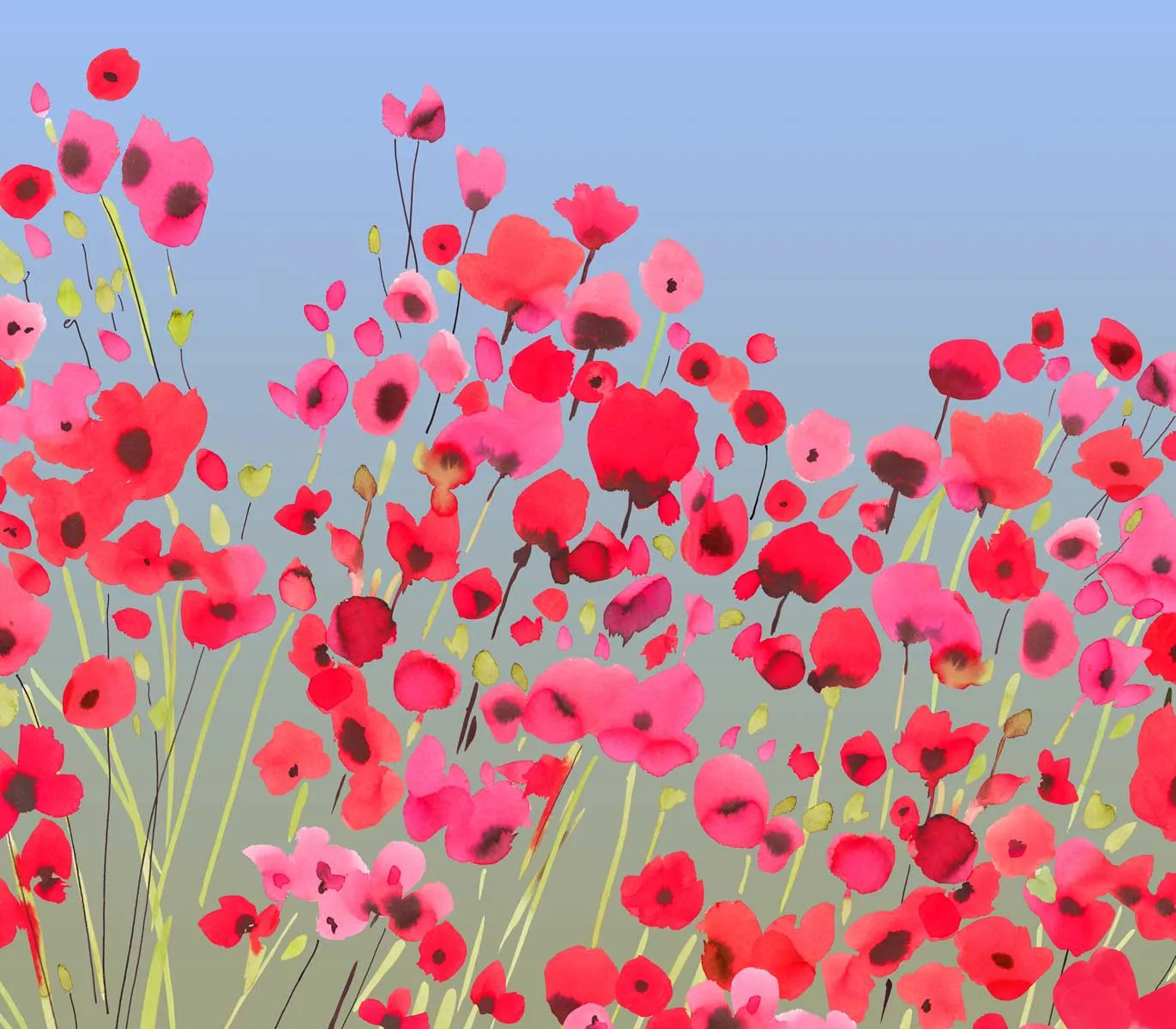 Mademoiselle Tiss Poppy Power tête de lit floral