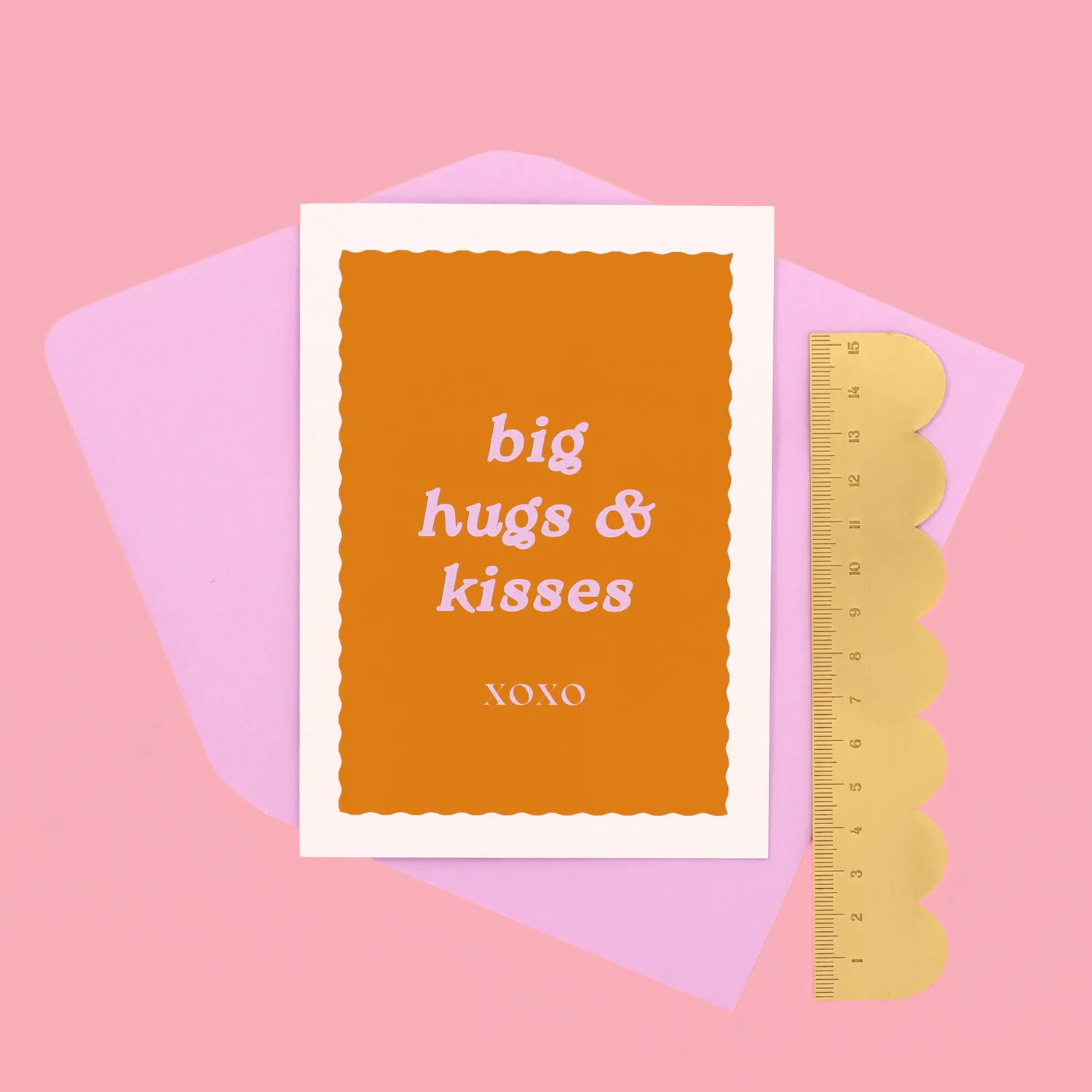 Maddison Ball A6 Big Hugs & Kisses carte jaune et lilas