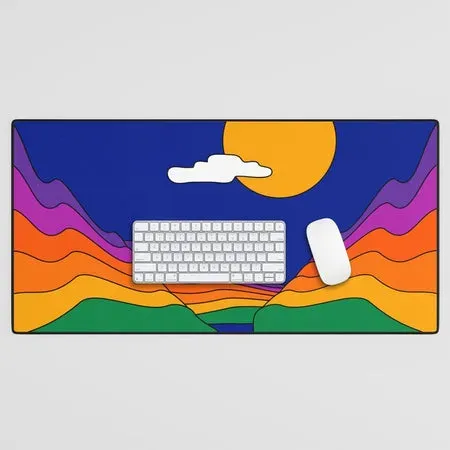 Society6 Rainbow Ravine tapis de bureau grand soleil nuit
