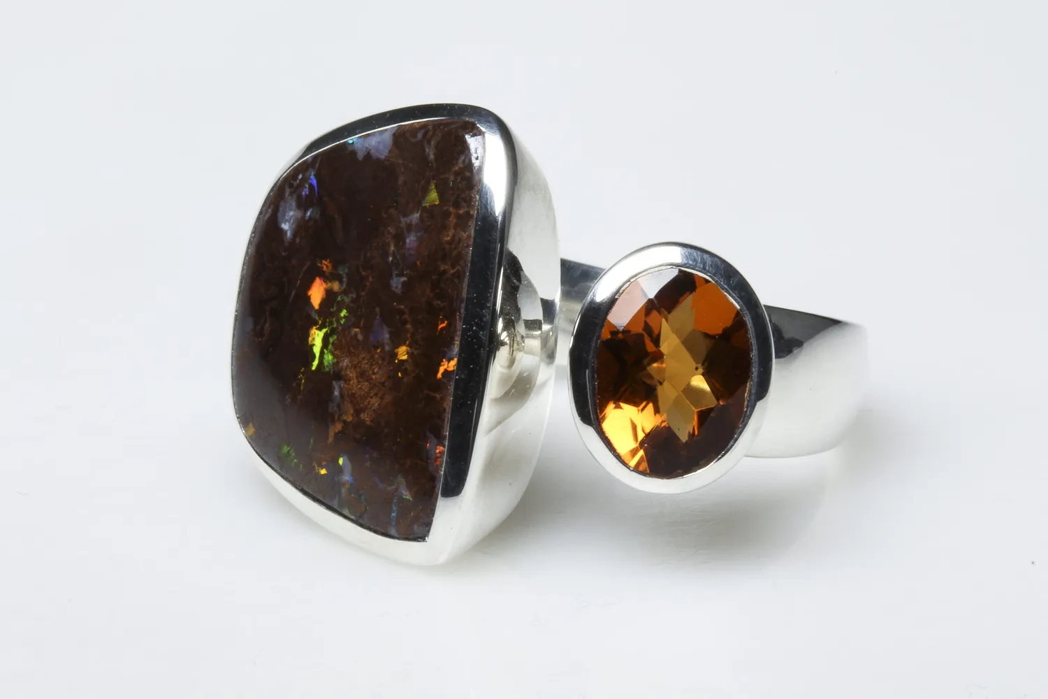 Galerie Kara bague argent opale boulder citrine