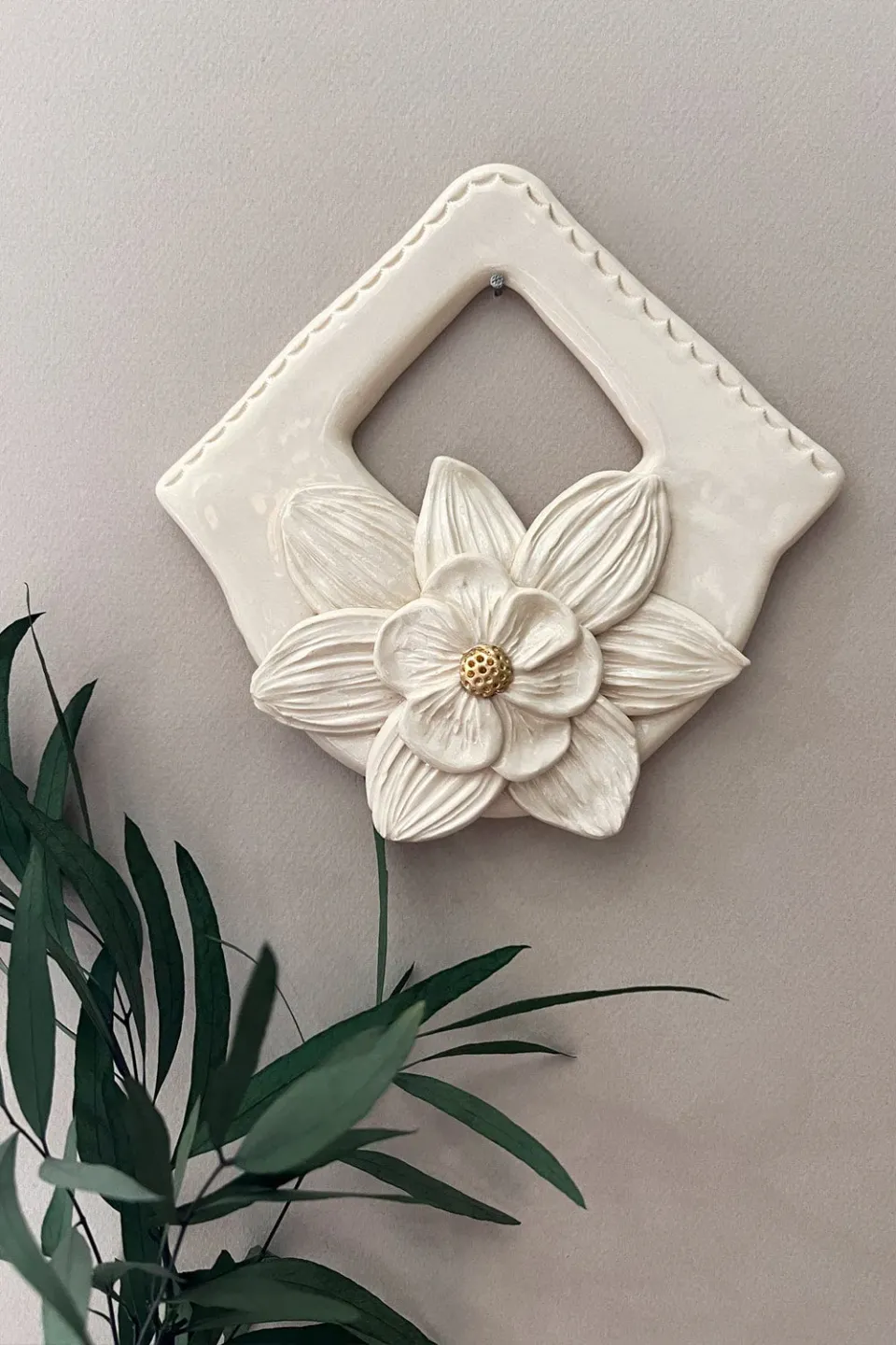 Biankaléone Talisman à la fleur d'or décoration murale