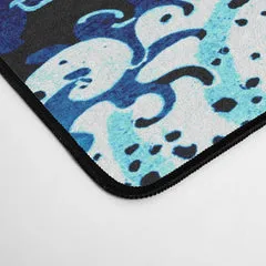 Society6 Midnight Great Wave tapis de bureau vague