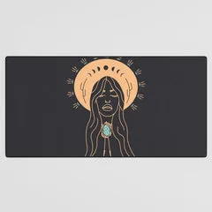Society6 Desert Angel Peach Grey tapis de bureau portrait