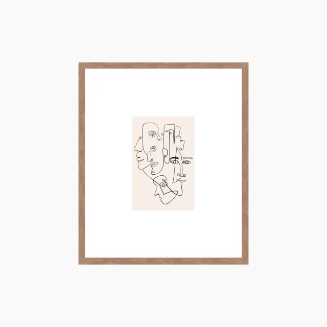 Any Image All the pretty faces tableau encadré 50X60 brun abstrait