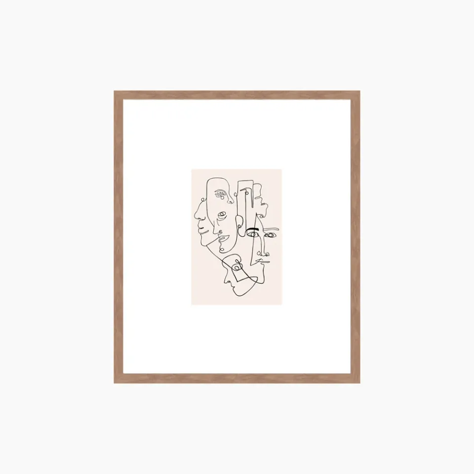 Any Image All the pretty faces tableau encadré 50X60 brun abstrait