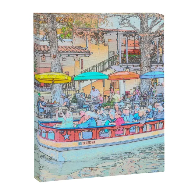Society6 Ride Down The River San Antonio Texas toile sans cadre rivière