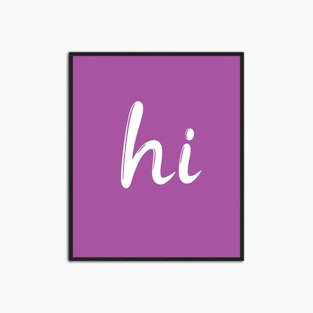 Any Image Hyper Violet Hi affiche encadrée typographique